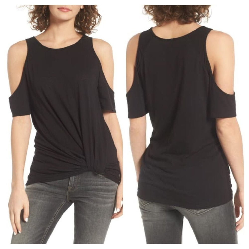 BP Twist Front Cold Shoulder Tee Size Sm